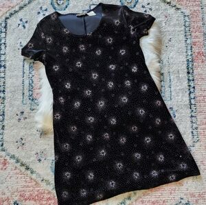 Vintage Velvet Black and Silver Dress